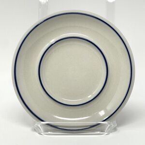 Arabia Finland Saimaa White Blue Rim Vintage Stoneware Saucer Small Plate 5.5”